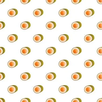 Sushi maki rolls seamless pattern on white background Stock Illustration