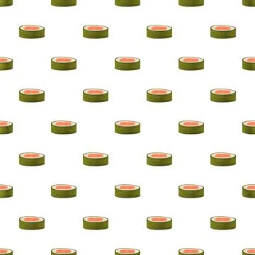 Sushi maki rolls seamless pattern design Stock Illustration