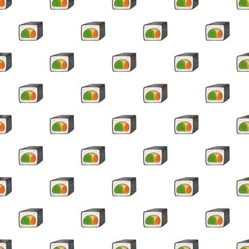 Sushi maki rolls seamless pattern background forming a grid 스톡 일러스트