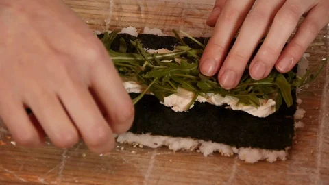 Sushi making Stock Footage 89663086