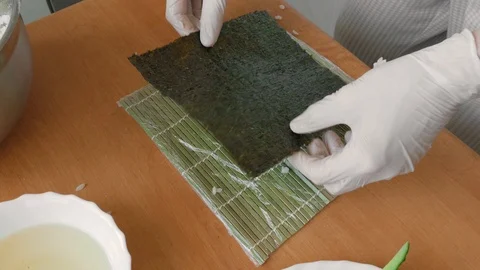 Sushi making process Stock Footage 104883985