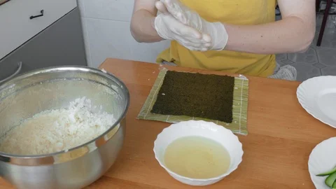 Sushi making process Stock Footage 104884172