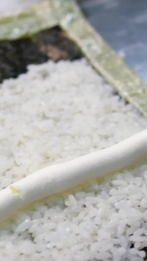 Sushi making process Master class. Step by step Video set male chef makes sushi Stock Footage 282079357