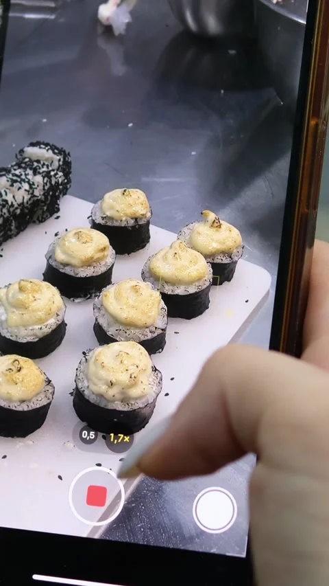 Sushi making process Master class. Step by step Video set male chef makes sushi Stock Footage 282079396