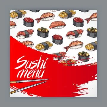 Sushi menu - 3 Illustrazione stock