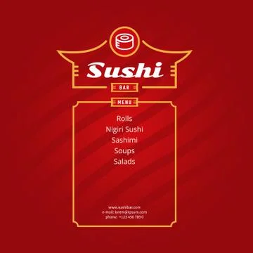 Sushi menu Illustrazione stock