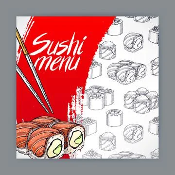 Sushi menu Ilustración de archivo