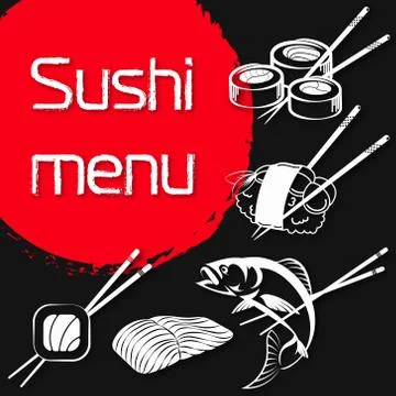 Sushi menu illustration Stock Illustration