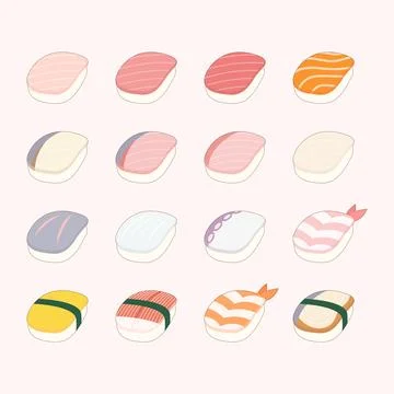 Sushi menu set 1 Stock Illustration