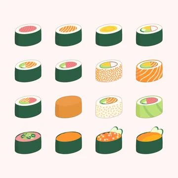 Sushi menu set 2 Stock Illustration