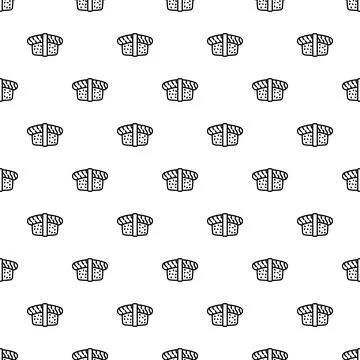 Sushi nigiri seamless pattern on white background Stock Illustration
