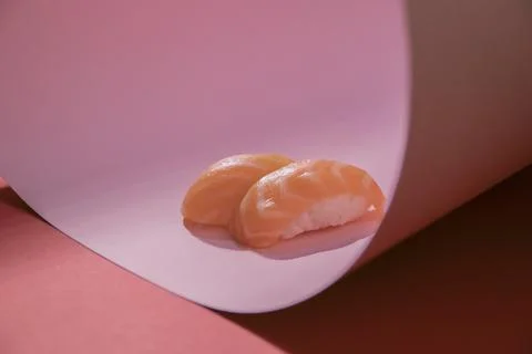 Sushi on a pink background Stock Photos