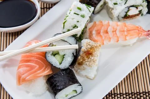 Sushi on a plate Foto stock