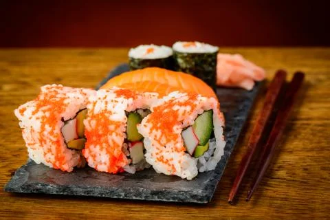 Sushi plate Stock Photos