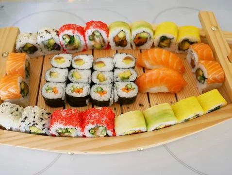 Sushi on a platter Stock Photos