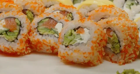 Sushi is ready to eat Stock Footage 166197765