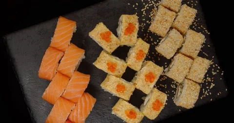 Sushi is ready to eat Stock Footage 194532548