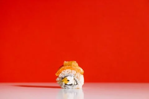 Sushi on the red background Stock Photos