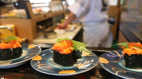 Sushi Restaurant in Japan 動画素材 33666591