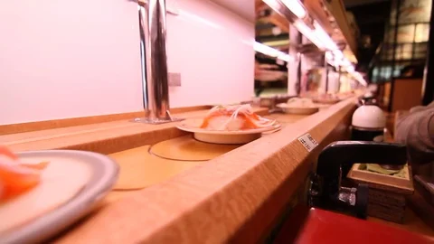 Sushi Restaurant in Japan Stock Footage 73565385