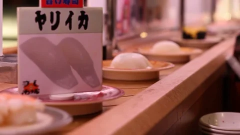 Sushi Restaurant in Japan Stock Footage 73565387