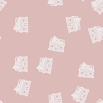Sushi restaurant line vector seamless pattern Stock Illustration