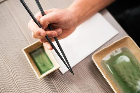 Sushi at a restaurant medium close Stock Photos