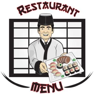 Sushi restaurant menu イラスト素材