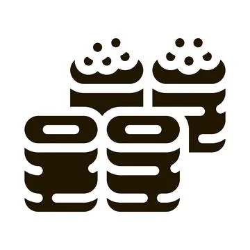 Sushi roll assortment icon Vector Glyph Illustration Stock Illustration