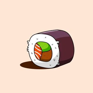 Sushi roll cartoon design vector illustration Stock Illustration