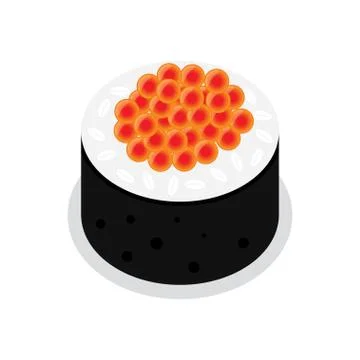 Sushi roll with caviar, Stock Illustration