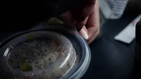 Sushi roll close-up in a box, slow mo wasabi and soy sauce, delicious food deliv Stock Footage 127541657