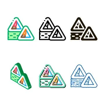 Sushi roll delicious dish icon vector types outline Stock Illustration