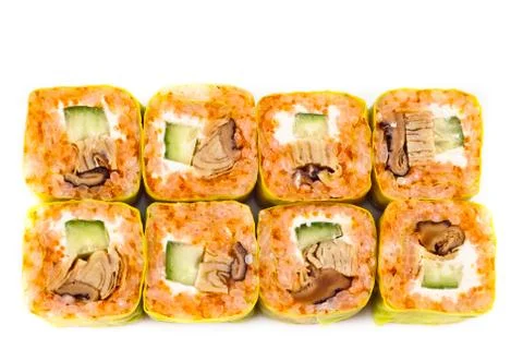 Sushi roll with eel Stock Photos