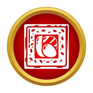 Sushi roll icon button for japanese food menu Stock Illustration