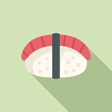 Sushi roll icon flat vector. Asian food Stock Illustration