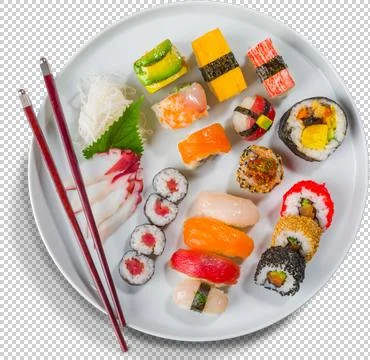 Sushi Roll on isolated background Stock Photos