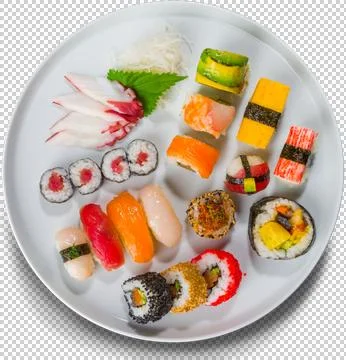 Sushi Roll on isolated background Stock Photos