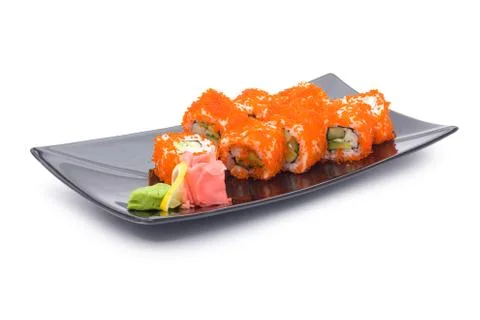 Sushi roll isolated on white Stock Photos