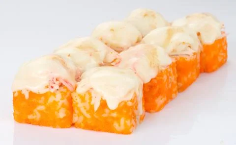Sushi roll isolated on white Stock Photos
