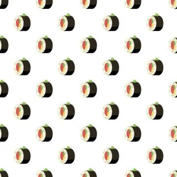 Sushi roll pattern Stock Illustration