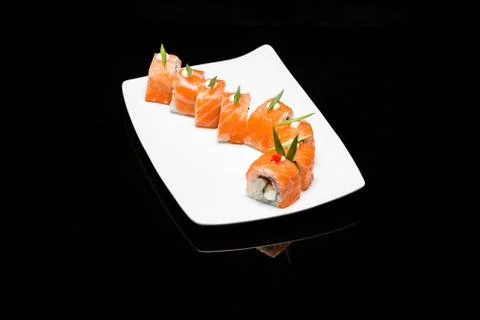 Sushi roll red dragon Stock Photos