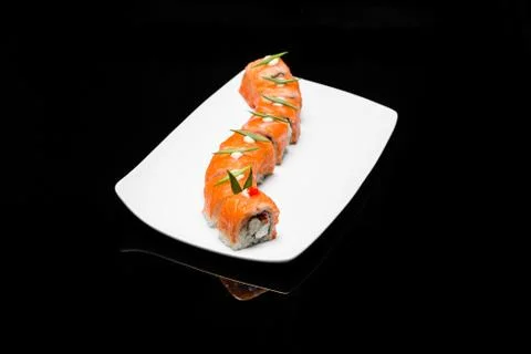 Sushi roll red dragon Stock Photos