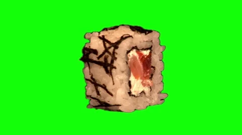 Sushi (roll) rotating  04 Stock Footage 45775519
