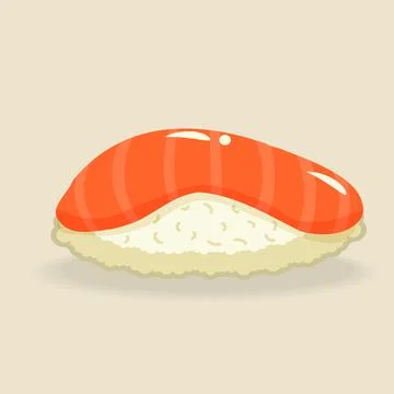 Sushi roll with row fish. Stock Illustration