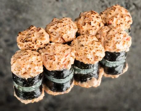 Sushi roll with salmon Stock Photos