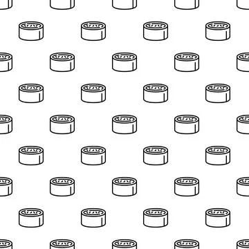 Sushi roll seamless pattern on white background Stock Illustration