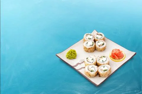 Sushi roll set with cheese Stock Photos