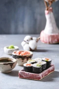 Sushi roll set Stock Photos