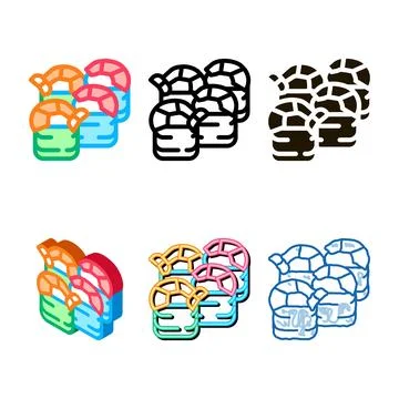 Sushi roll with shrimp icon range vector outline Stock Illustration